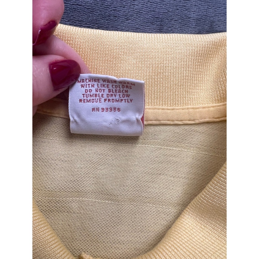 Brooks Brothers Golf Polo Shirt Womens XL Yellow Performance Collared Side Slit - Picture 6 of 8